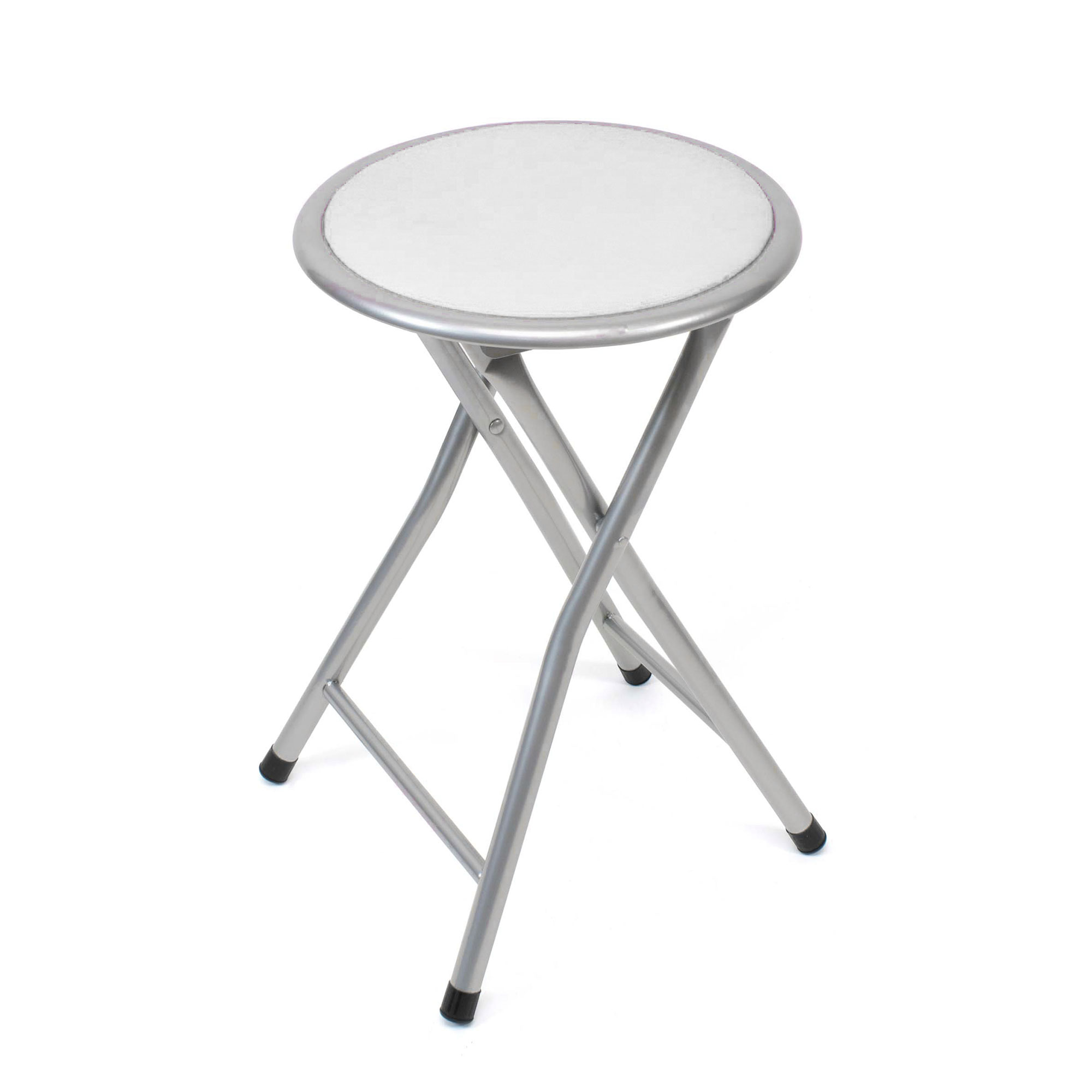 THE SECRET HOME - Taburete Plegable de Aluminio y  Asiento Acolchado - Dimensiones: Alt. 45cm x An. Ø30cm - Varios Colores