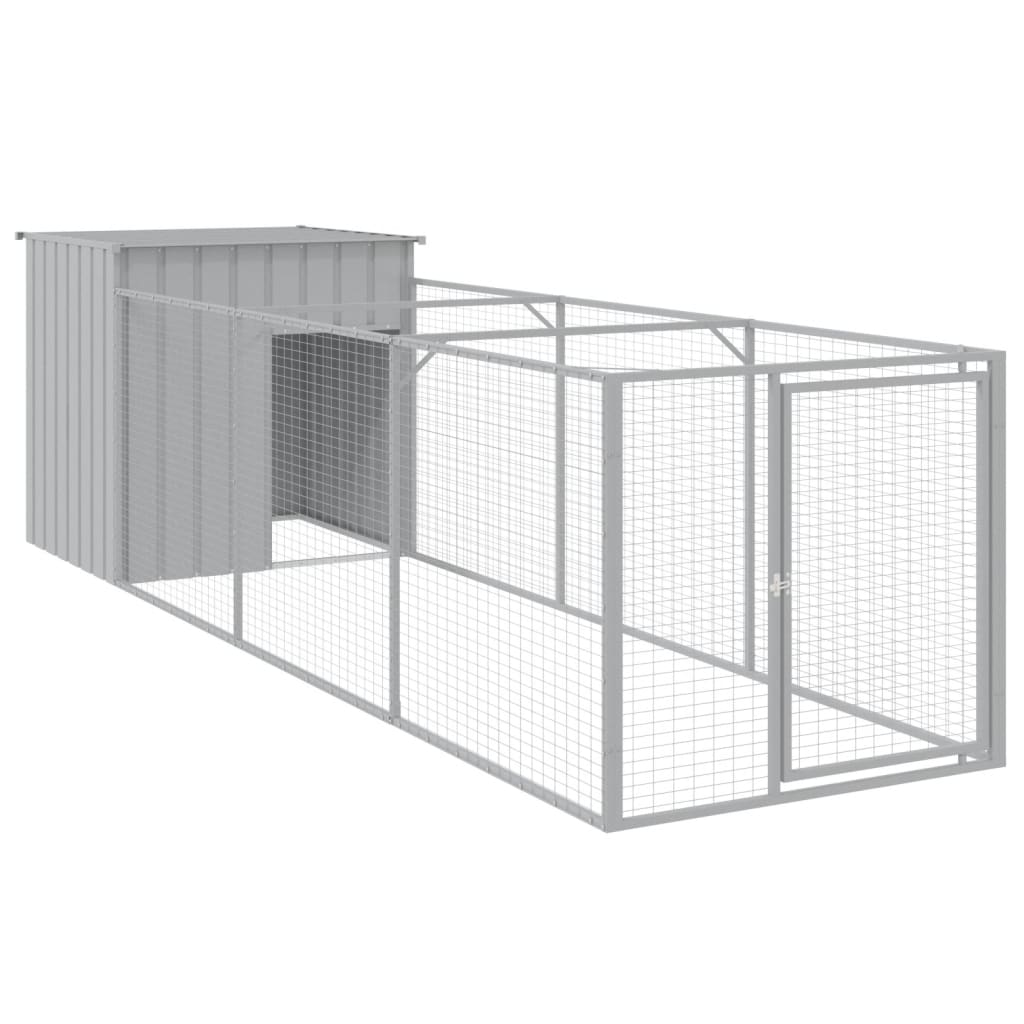 vidaXL Caseta Perros con Corral Jaula Mascotas Perrera Acero Galvanizado Color Gris claro,  Antracita, y mas