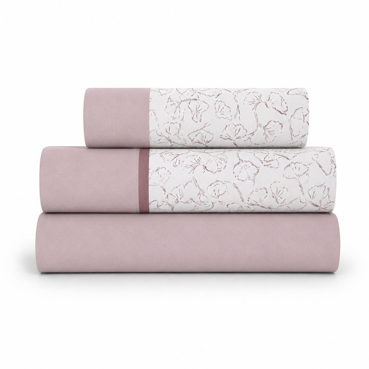 Juego de Sábanas Modelo Sandra , 100% Algodón Natural, Disponible En Dos Colores: Rosa y Beige, Para Camas 90, 105, 135 y 150 cm, Paduana.
