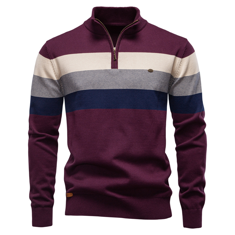 TK Suéter de punto de cuello alto con pecho abierto para hombre, ideal para otoño/invierno.