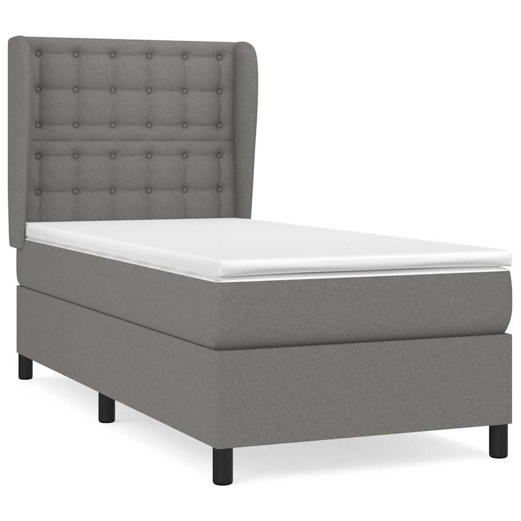 vidaXL Cama box spring con colchón tela 90x190 cm Multicolor
