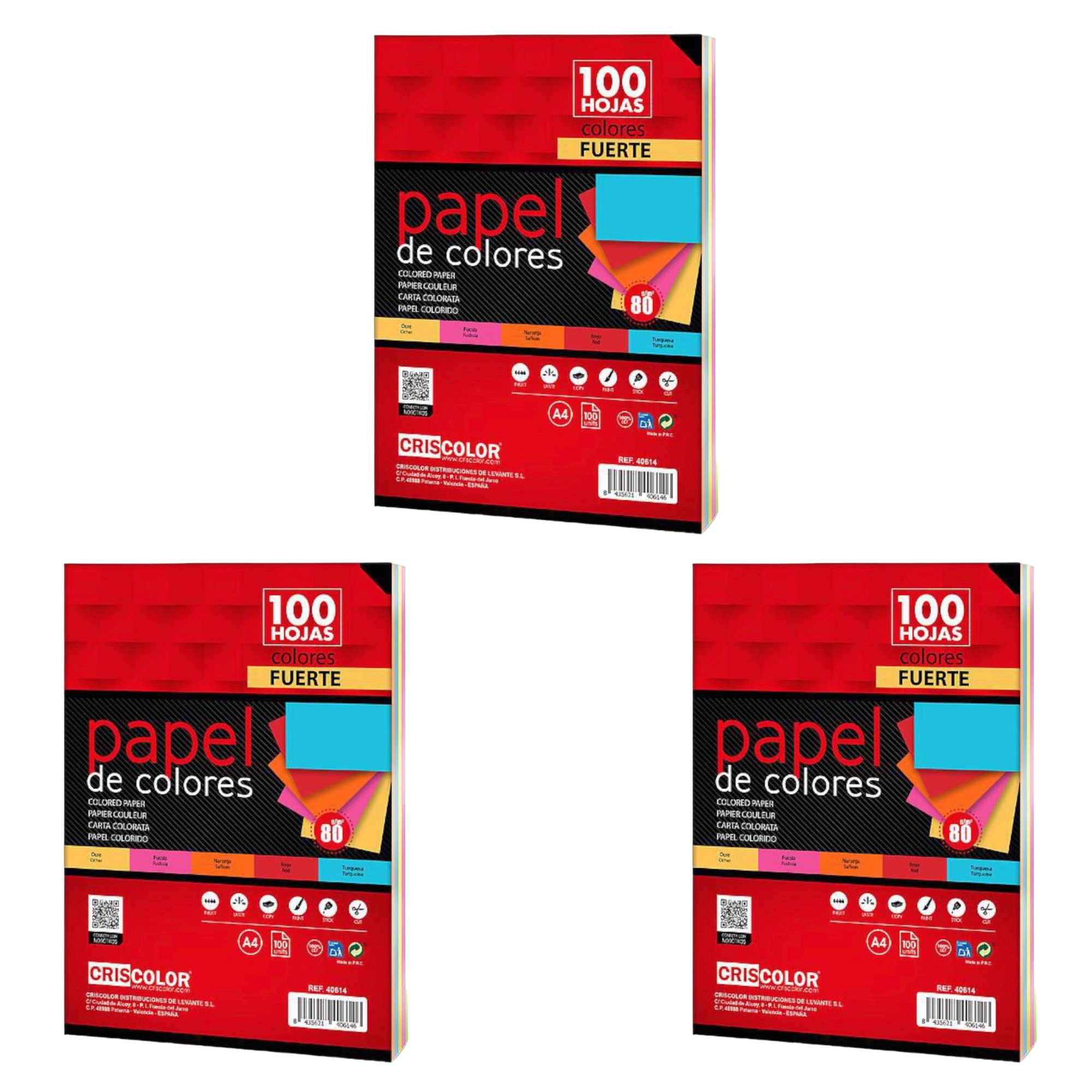 Folios de Papel de Colores A4 de 80g  100 Hojas en Blanco o Colores Variado  Fuerte, Pastel o Fluor o Blanco: ¡Despierta tu creatividad con vibrantes opciones de papel! (6 F-C）