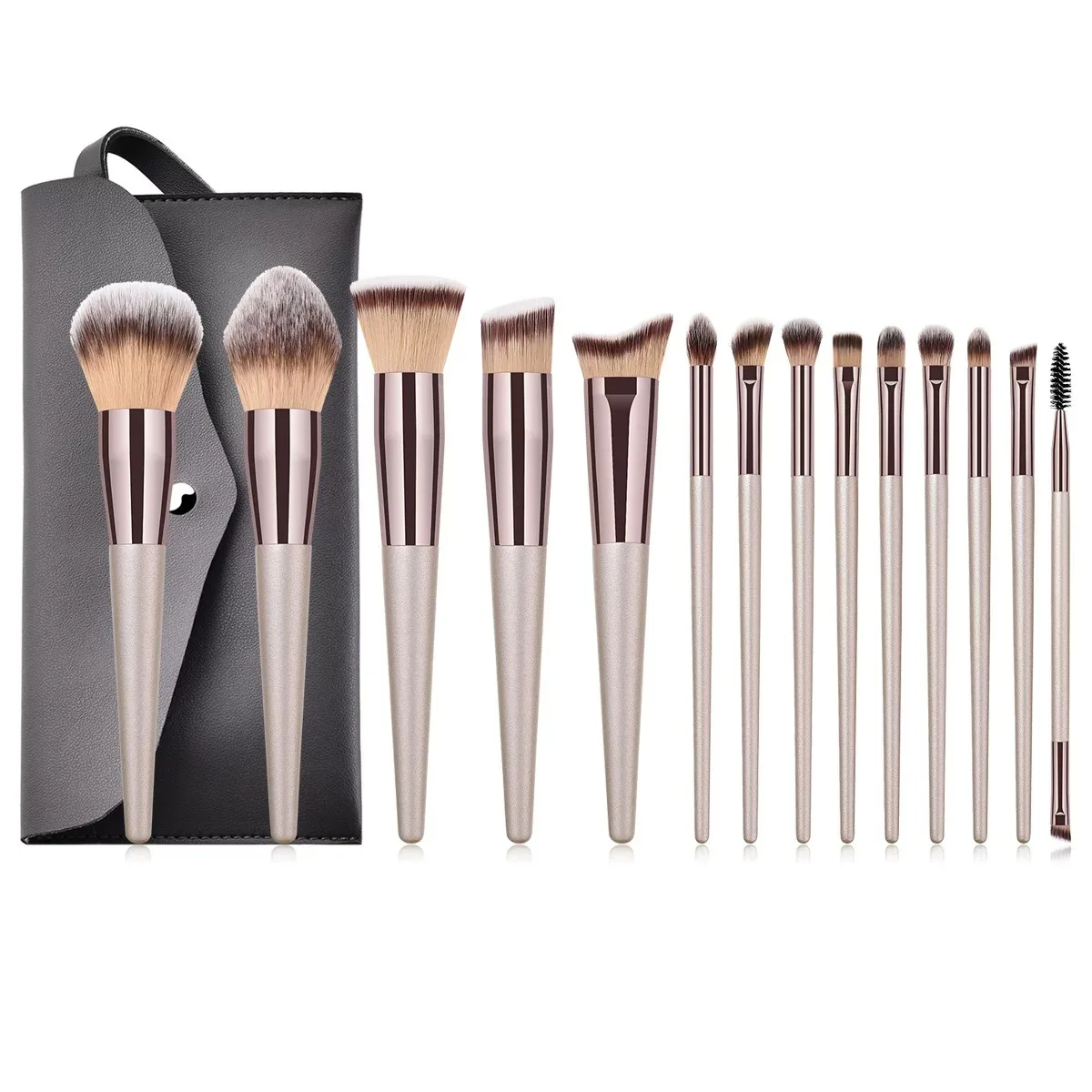 TK Juego De Pinceles De Maquillaje Para Mujer Champán Fundación Polvo Rubor Sombra Kabuki Herramientas De Belleza Set Completo