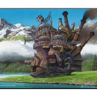 Wooden Wall : Howl's Moving Castle Art Movie Poster 38x21cm