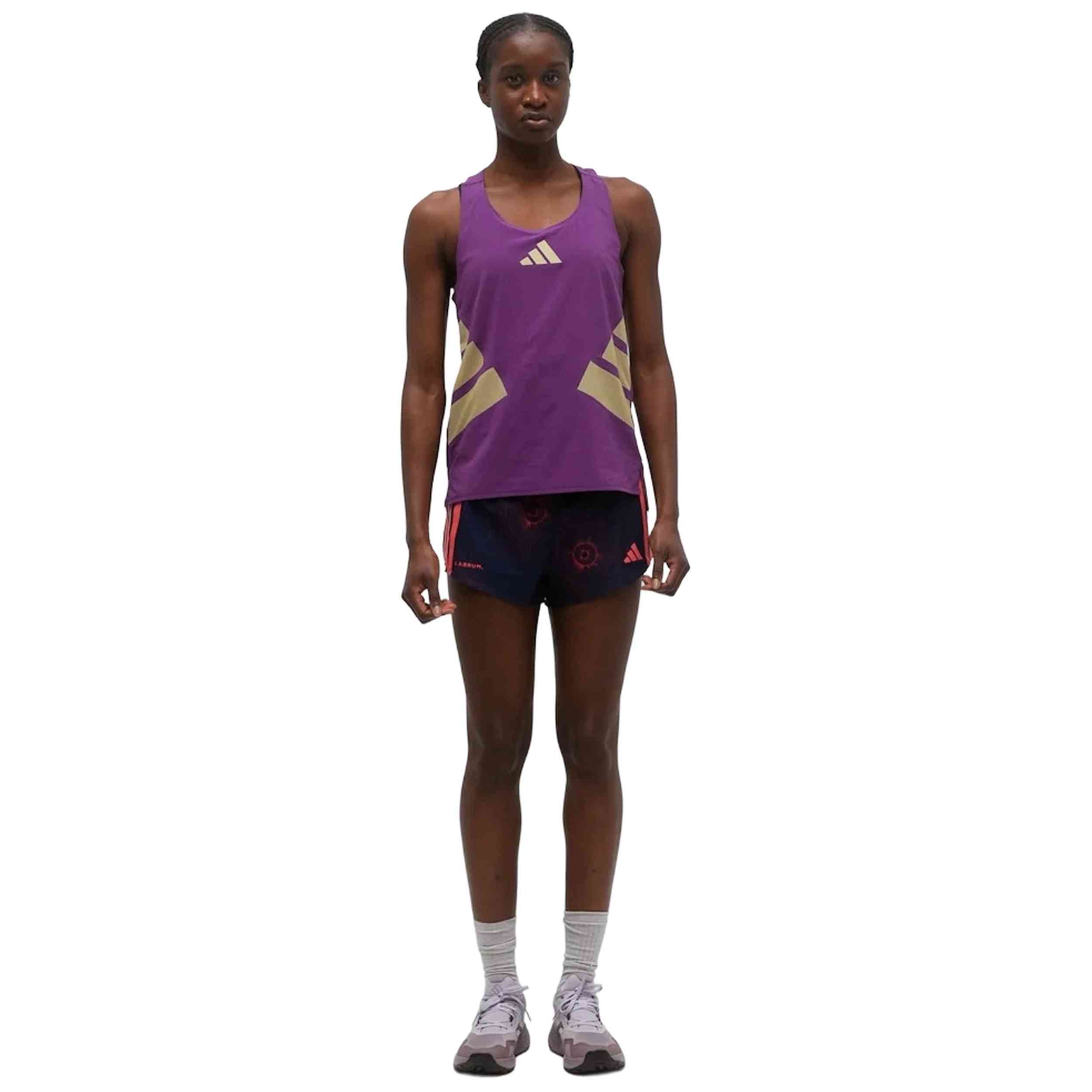Camiseta De Tirantes Adidas modelo Adizero Road to Records "Tribe Purple" para Mujer en color Morado