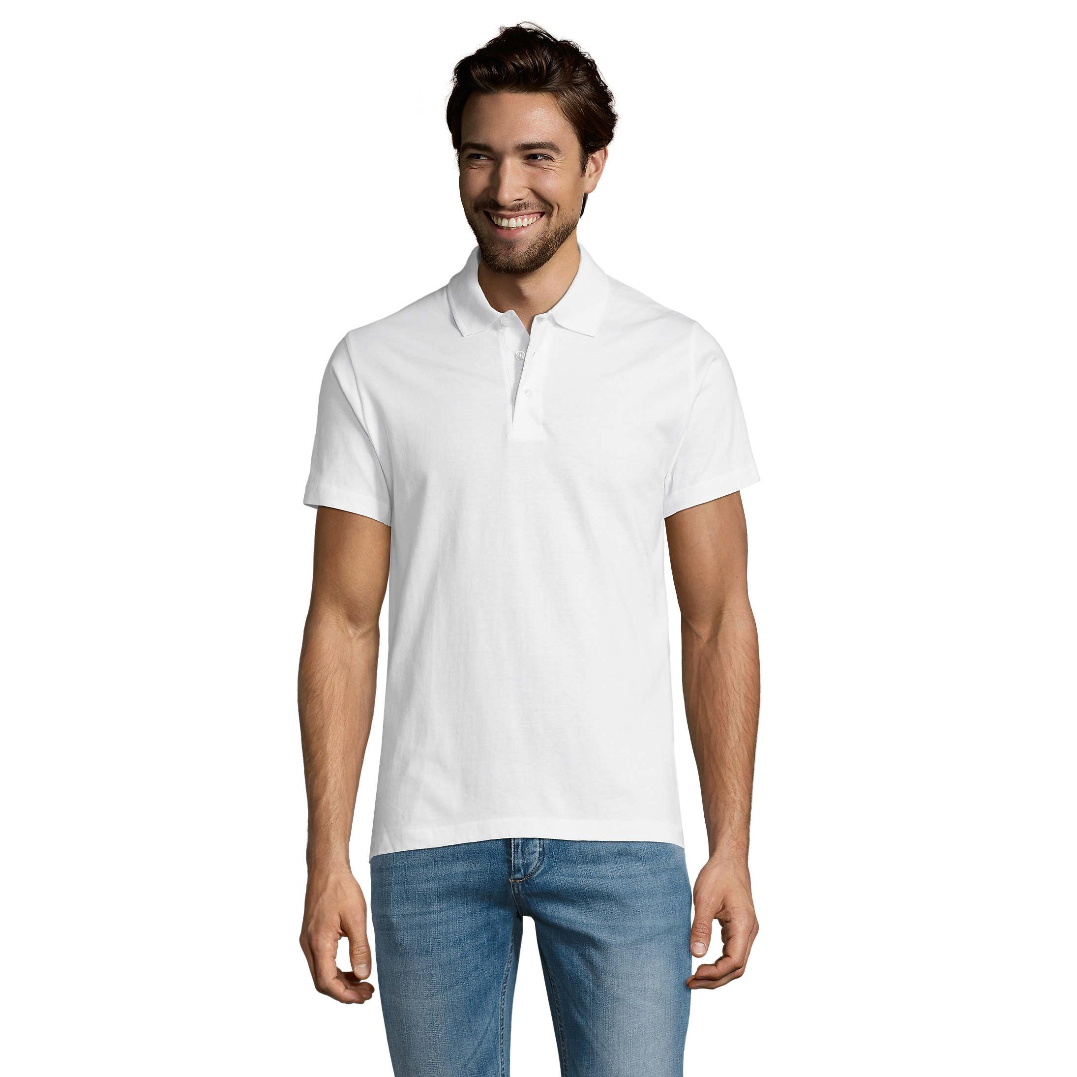 Polo de Manga Corta para Hombre PRESCOTT MEN, Confeccionado en Tejido Jersey Suave y Ligero, 100% Algodón, Diseño Clásico con Cuello de Canalé y 2 Botones, Ideal para Uso Diario o Uniforme
