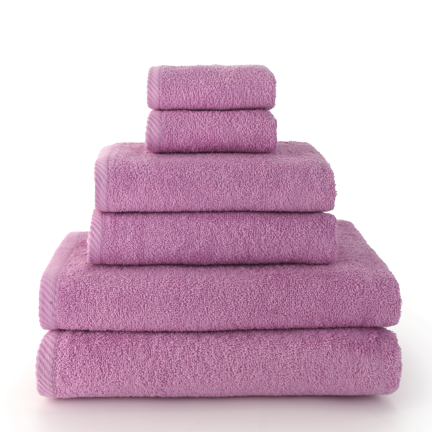 Set 6 Toallas piezas: 2 bidet + 2 manos + 2 baño color malva, El mejor textil hogar para tu casa Fijalo