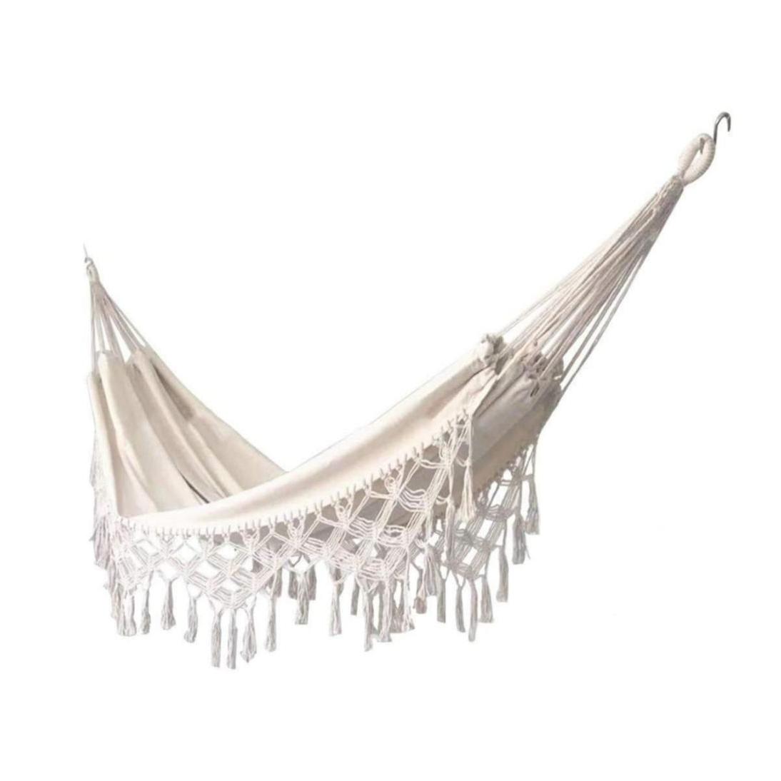 TK Soft cotton garden hammock with backpack, ideal for garden, porch, travel, camping