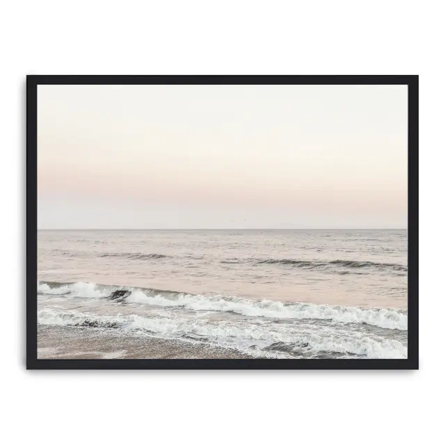 Cuadro sea i 30x40cm, Póster impreso en papel de primera calidad de 180gr, montado sobre marco de madera MDF acabado en negro., Naturaleza - Playa
