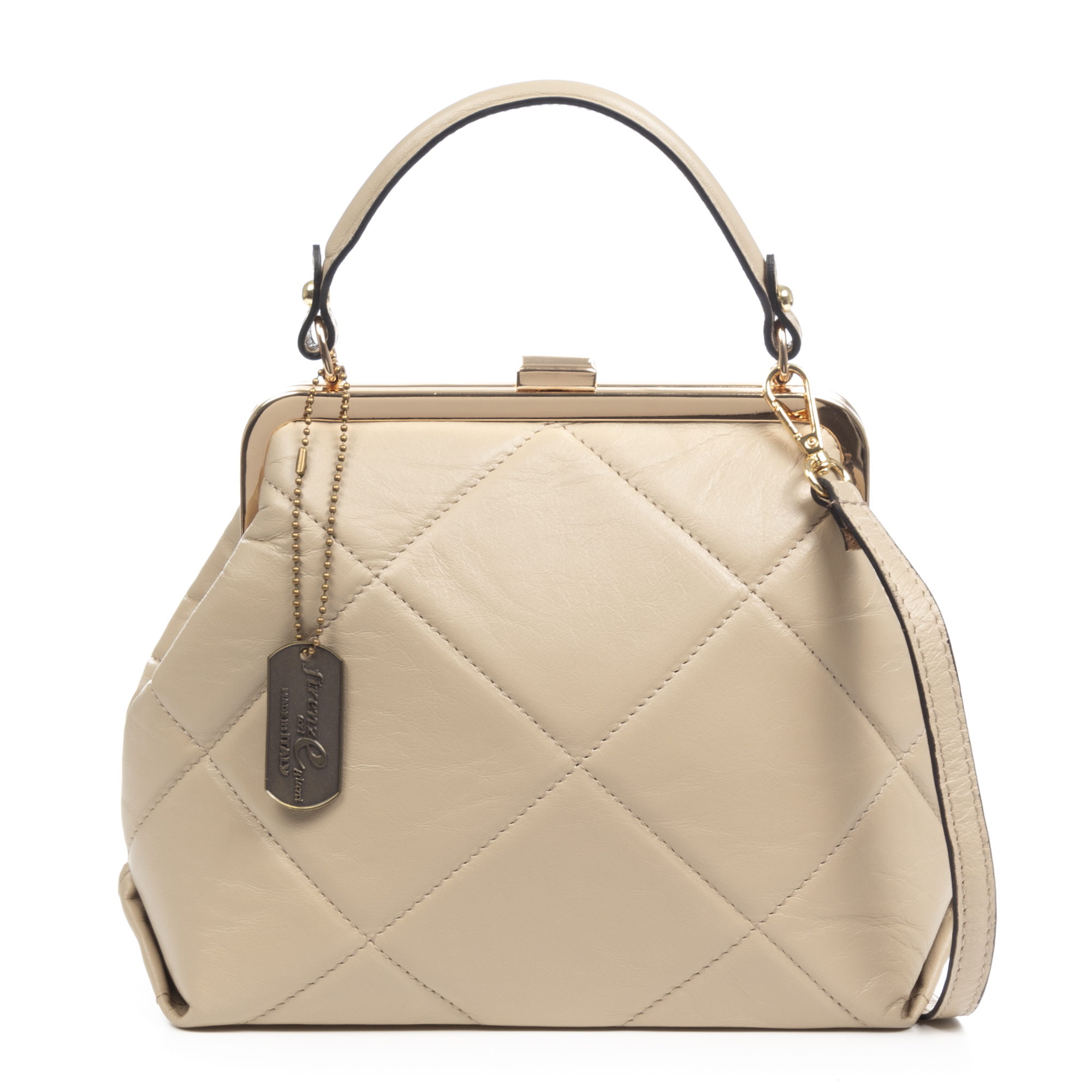 FIRENZE ARTEGIANI Arienzo bolso de mano mujer. Piel auténtica Dollaro. Fabricado en Italia 26x10x20 Cm.
