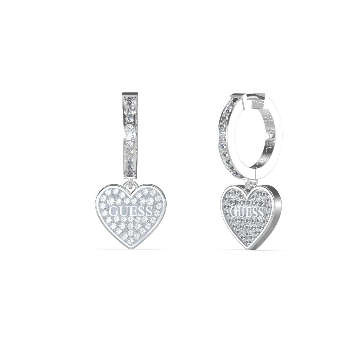 Guess Pendientes Mujer Huggie Me De Acero Plateado Jube03136jwrht-u