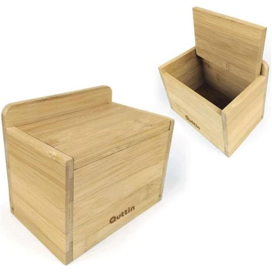 QUTTIN - Salero de Bambu con Tapa 14X9X9,5Cm | Amystyle
