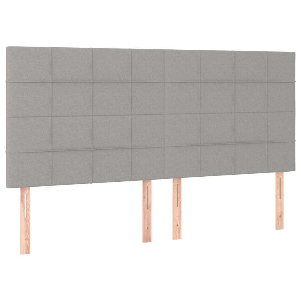 vidaXL Cabecero con luces LED tela gris claro 180x5x118/128 cm