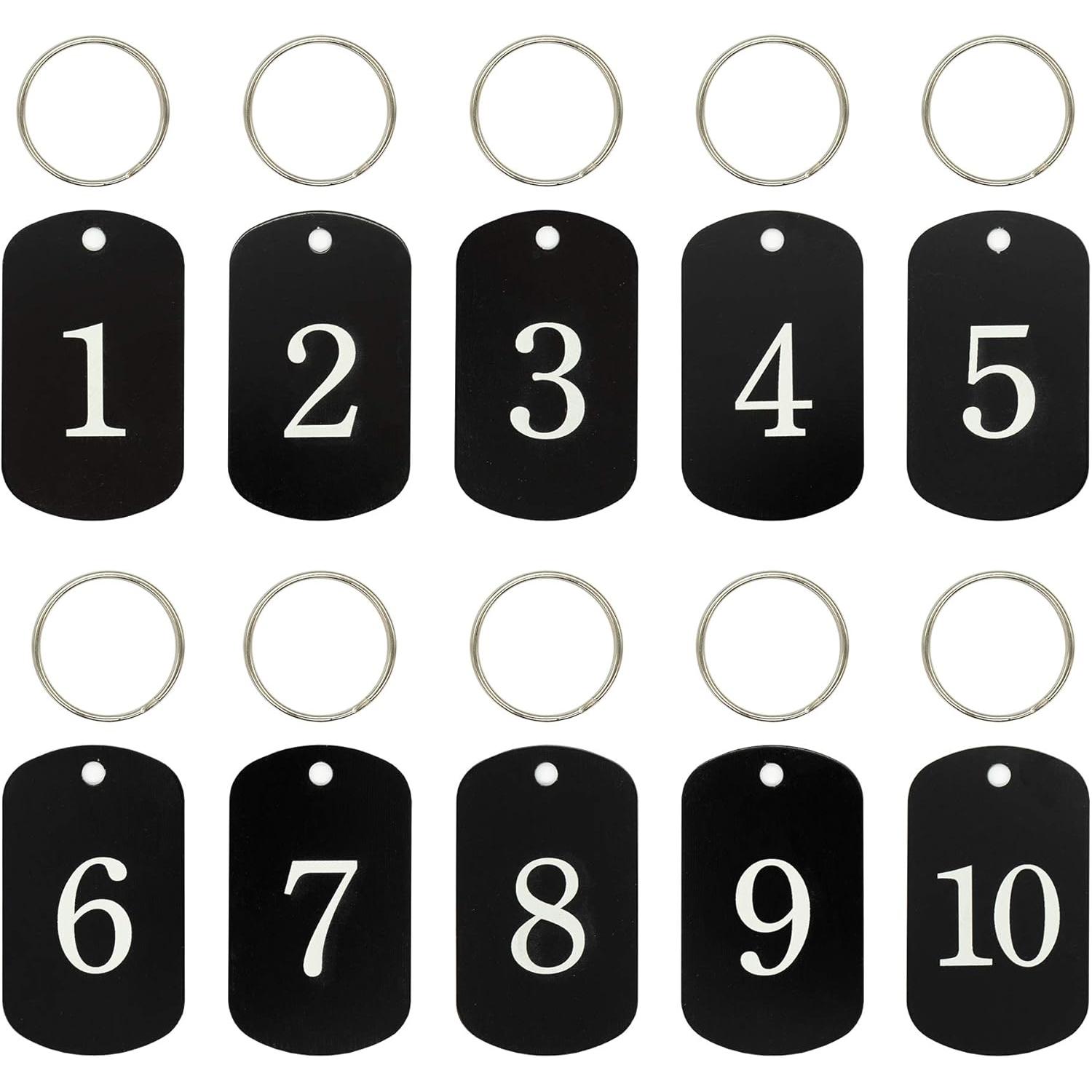 Aluminum Engraved Number Tags Key Tags ID Tags with Key Rings