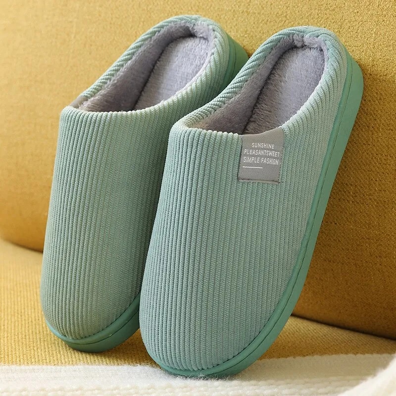 TK Zapatillas de Casa de Fondo Suave y Grueso para hombre y Mujer, pantuvlas de sweatshirt para el hogar, zapatillas antideslizantes para interiores, Invierno