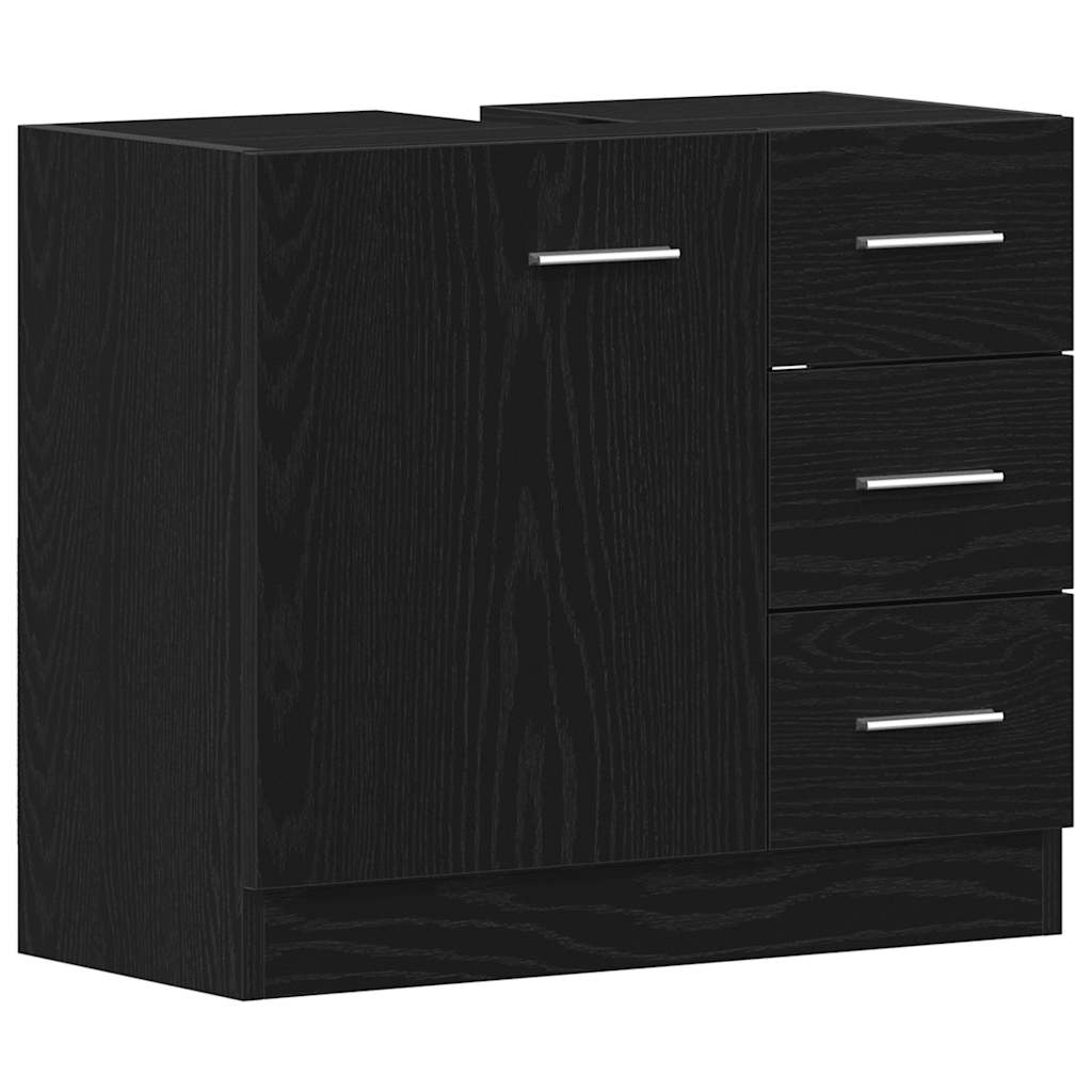 vidaXL Mueble para lavabo de roble negro 63x30x54 cm
