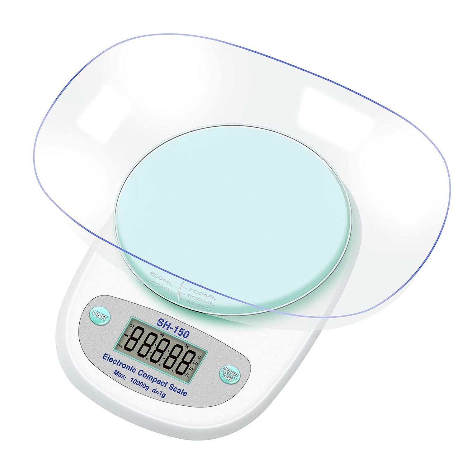 Euroxanty Balanza Electrónica de Cocina 2 Colores | Pantalla Digital | Hasta 10 Kg de Capacidad | Varias Unidades de Medida | Recipiente Incluido | Alta Precisión