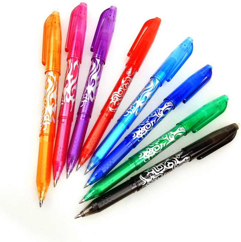 Bolígrafos de gel borrables, bolígrafos borrables termosensibles específicos para cada tejido (paquete de 8), que incluyen 8 bolígrafos de diferentes colores
