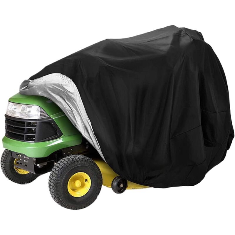 CA Funda plegable para cortacésped, impermeable, resistente, con protección UV y antipolvo, con bolsa de almacenamiento para equipos de jardinería de exterior, poliéster sedoso, color negro 1406692