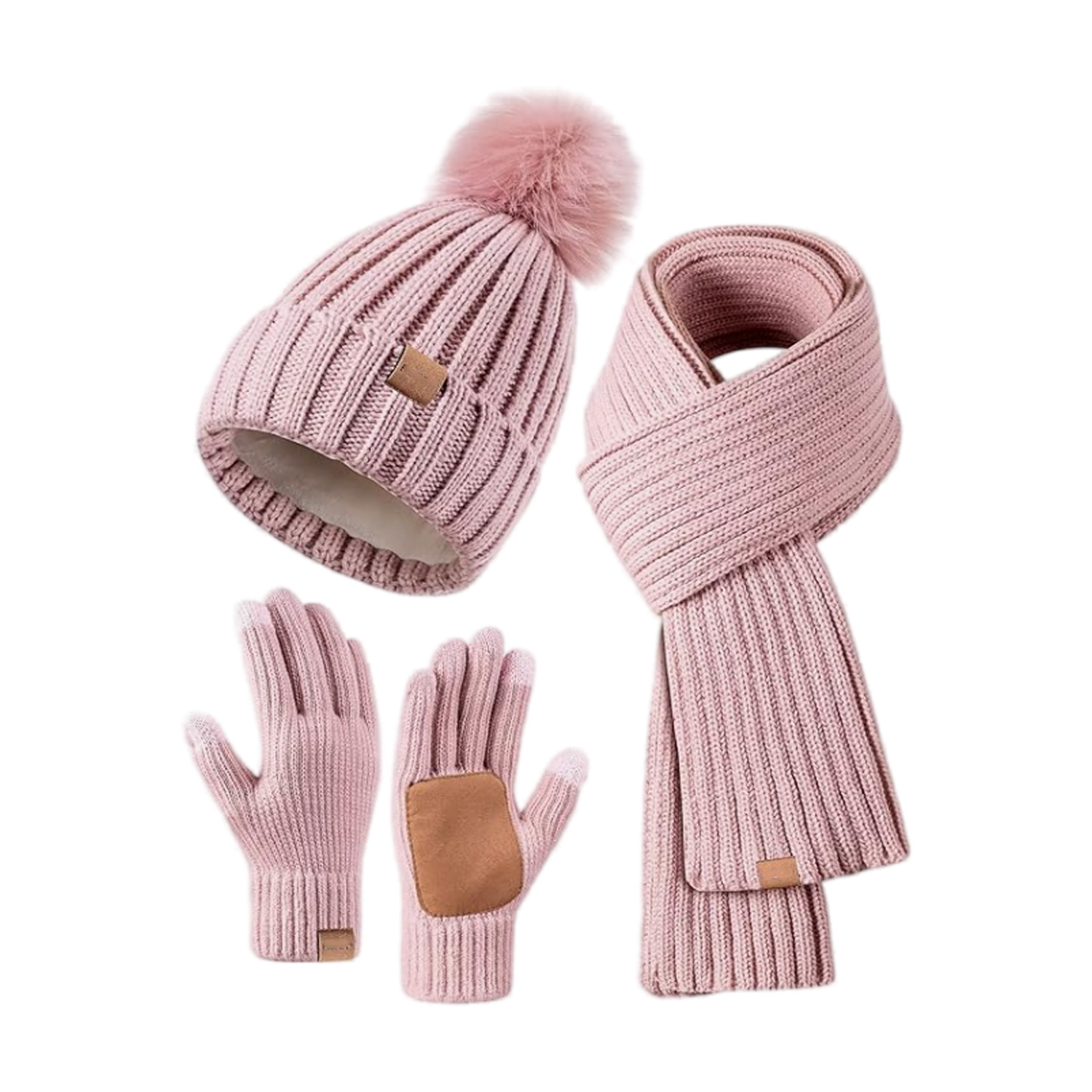 TK Conjunto de Guantes De Gorro de Invierno para Mujer, orejeras de gorro de punto, juego de regalo de 3 piezas