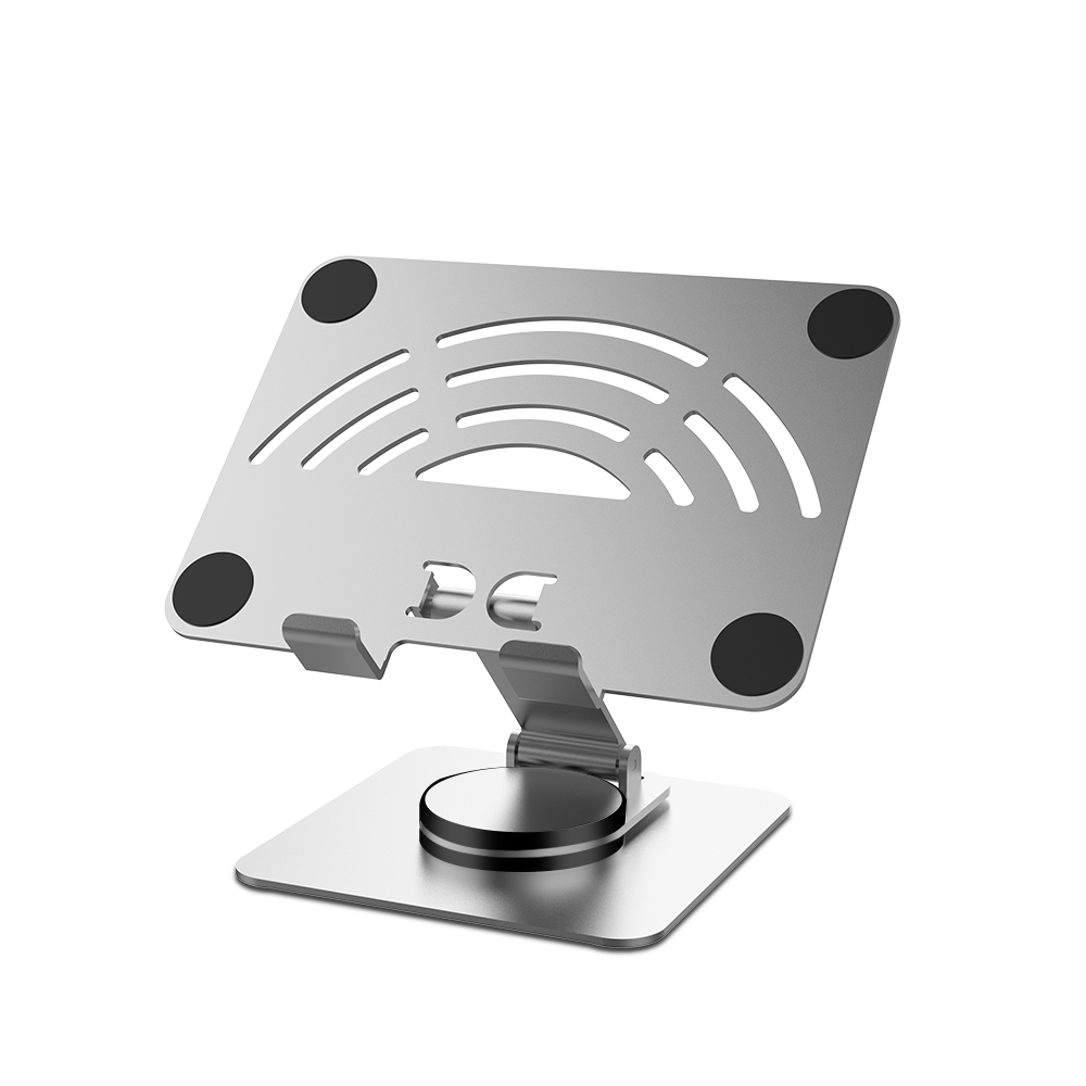 TK Soporte de escritorio portátil plegable de aleación de aluminio con rotación de 360°, soporte de lectura, soporte de aleación de aluminio para tableta