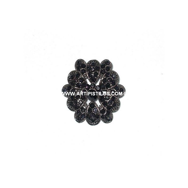 BROCHE FLOR DOBLE STRASS