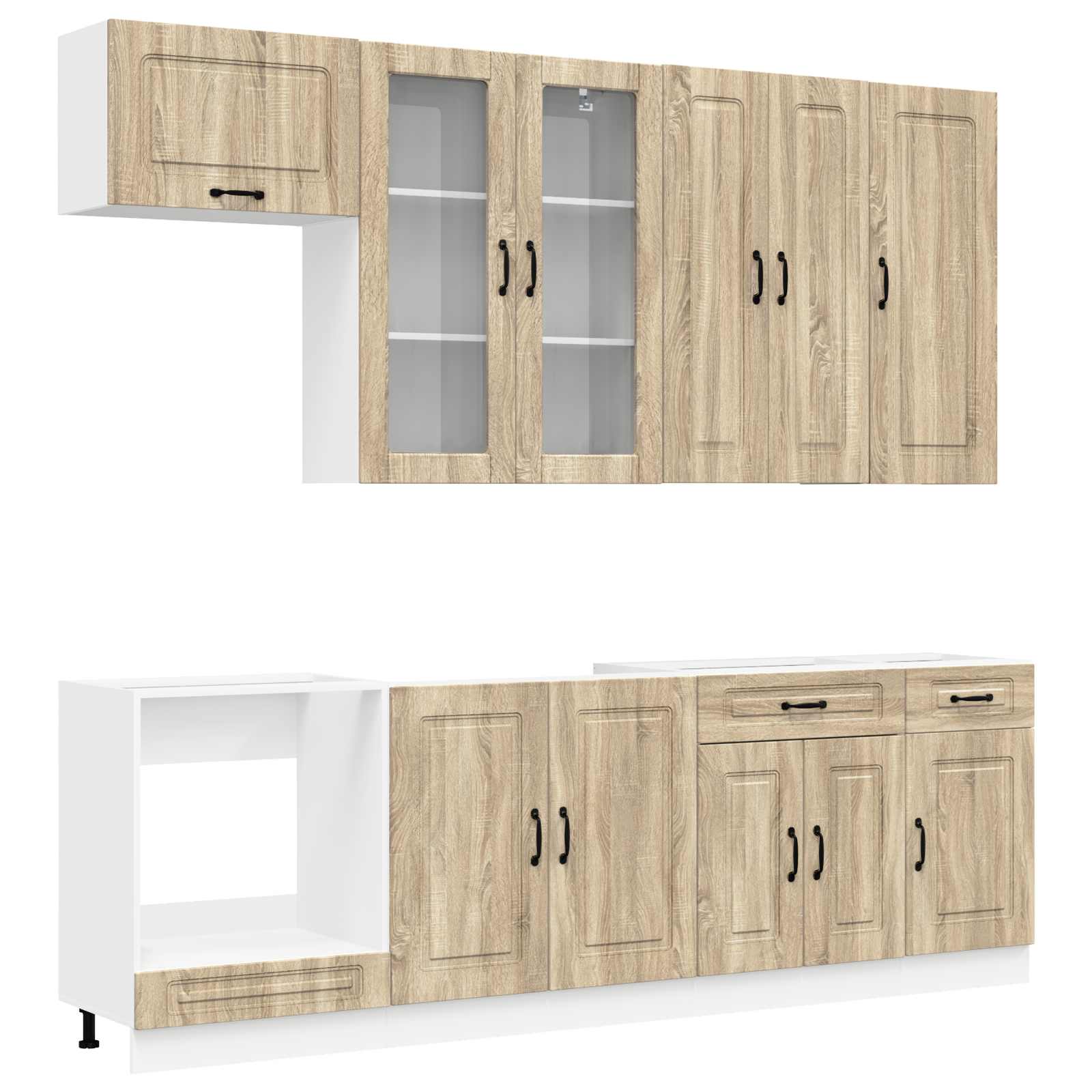 vidaXL Unidad de cocina KALMAR 8 uds.  Madera de ingeniería Multicolor