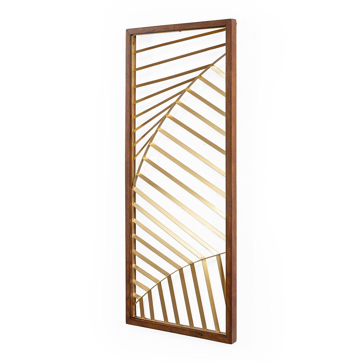 Escultura 36x2x86 metal dorado madera marron, de metal, madera madera de pino/hierro, color dorado, marrón, 36x2x86 cm Fijalo