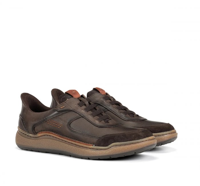 Fluchos - Zapatos Fluchos Rocky sistema manos libres piel marrón invierno con Calce Facil HANDS FREE y cordones elásticos