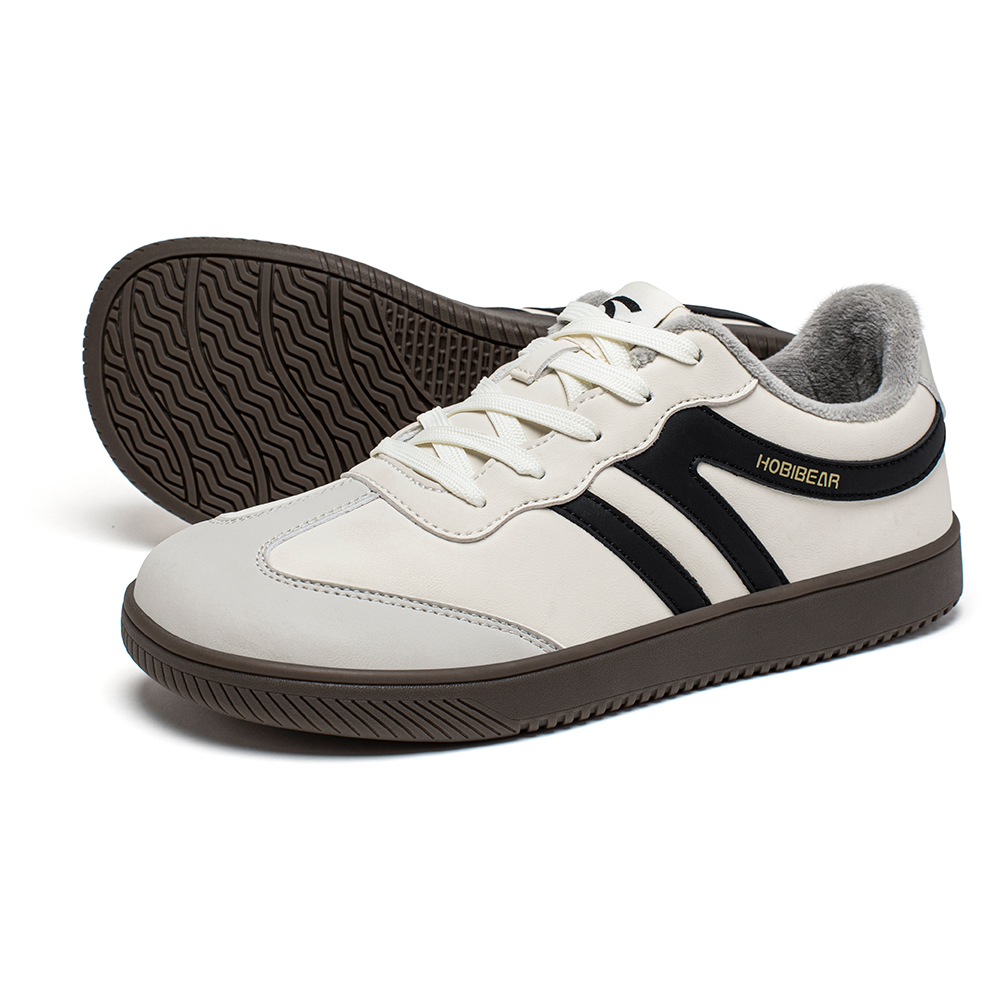 TK Zapatillas Retro De Cuero Sintético HOBIBEAR Para Hombres Y Mujeres Con Lining De Peluche Artificial Zapatos Casuales Con Cordones Anchos Para Adultos
