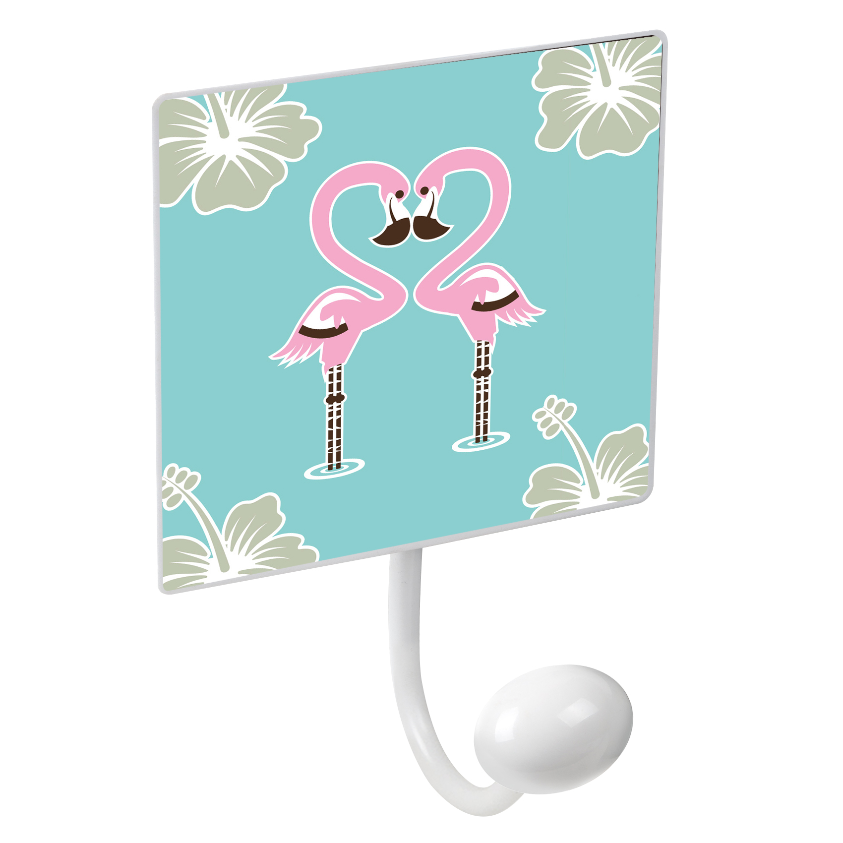 PERCHA pared metal diseño Retro Flamingo decoración flamenco MINT-ROSA con 1 GANCHO porcelana