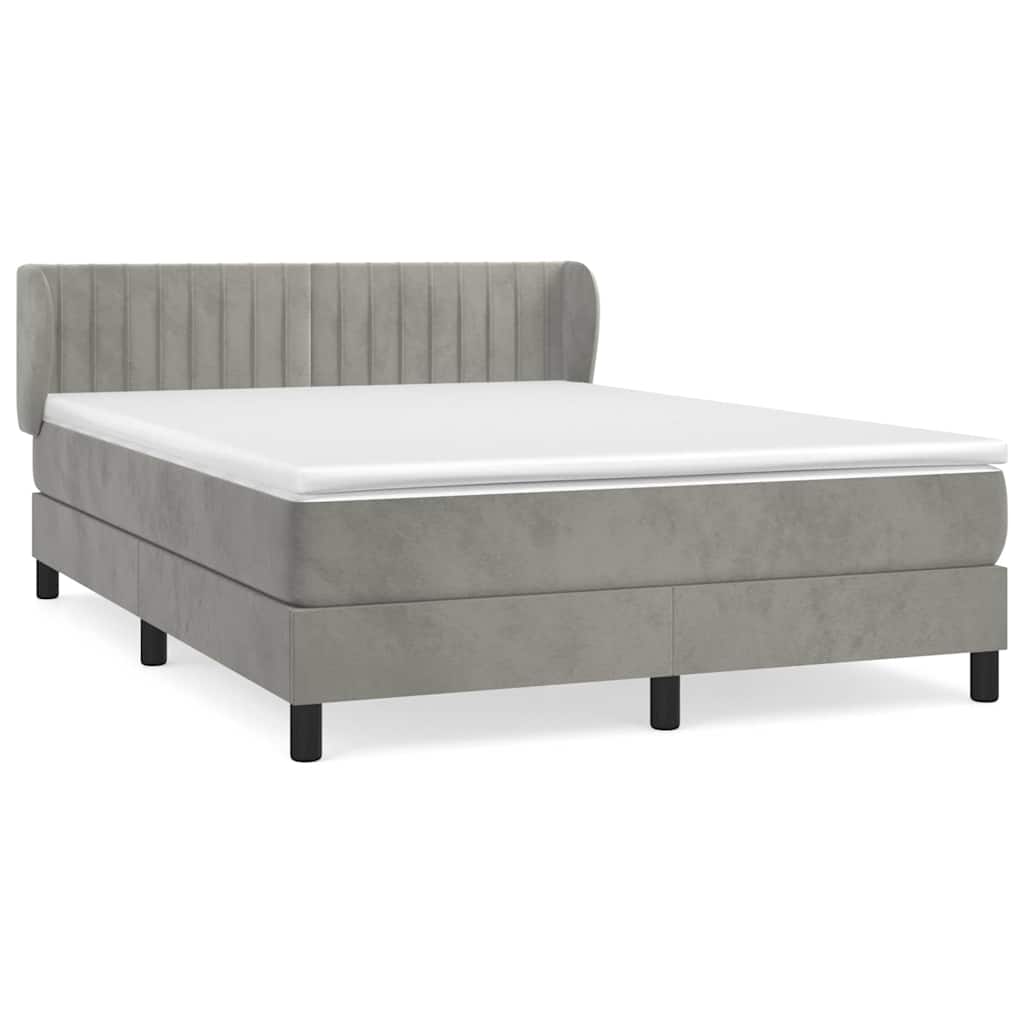 vidaXL Cama box spring con colchón terciopelo 140x200 cm Multicolor