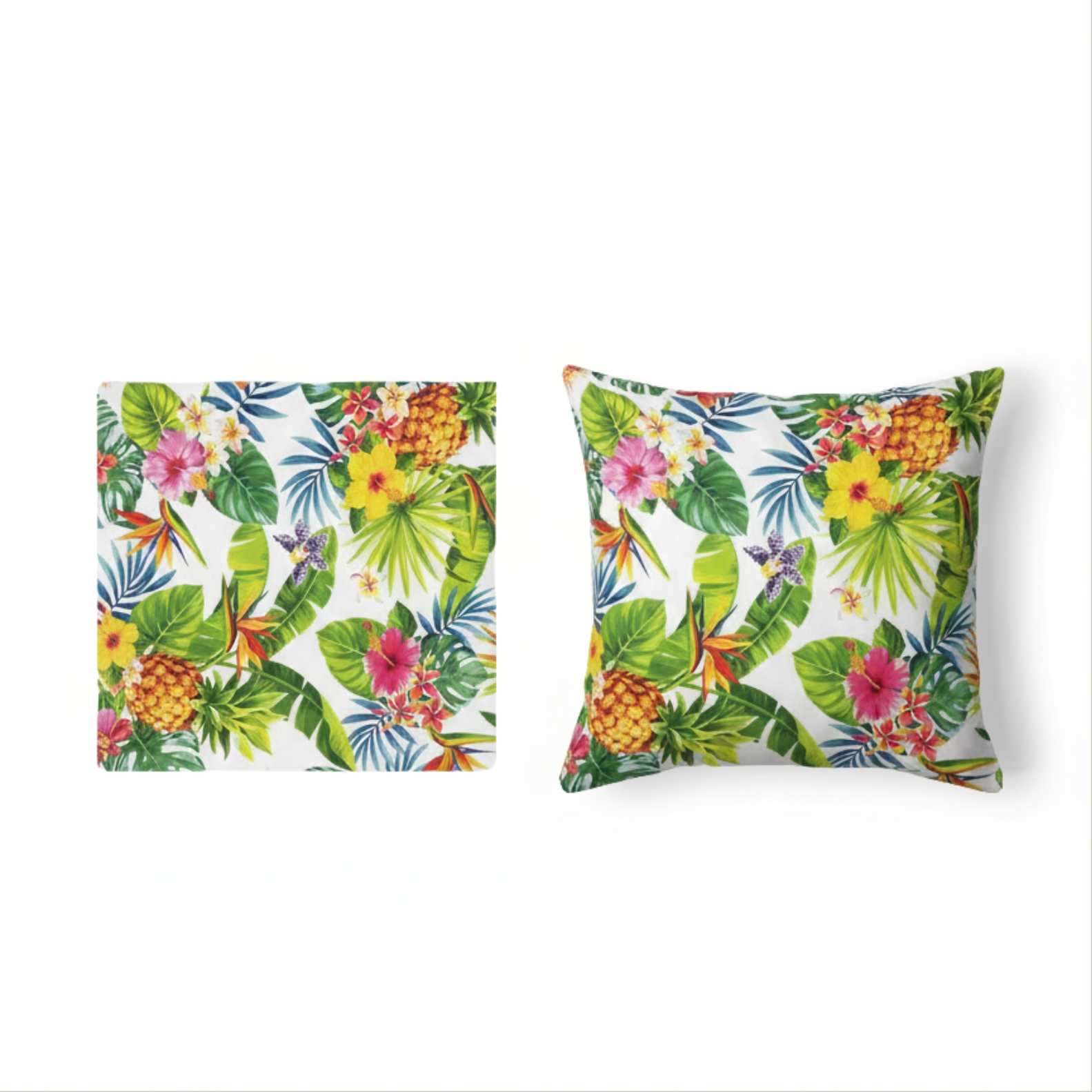 PIND Pack 2/4 Funda de Cojín 45x45 cm. Funda Cojín Estampado Tropikal. Decoración Hogar Sofá Salón, Poliéster Suave Lavable