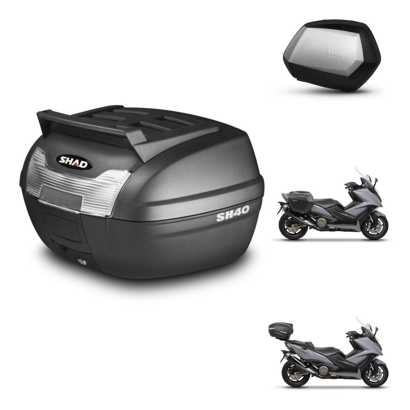 Maletas Laterales + Baul Trasero + Herraje 3P + Herraje Montaje Sc Sh35 Premium KIT-248956