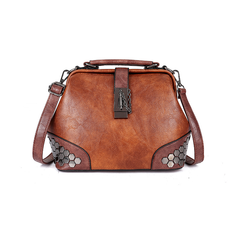 Mochila retro con tachuelas para mujer, bolso bandolera, bolso de hombro