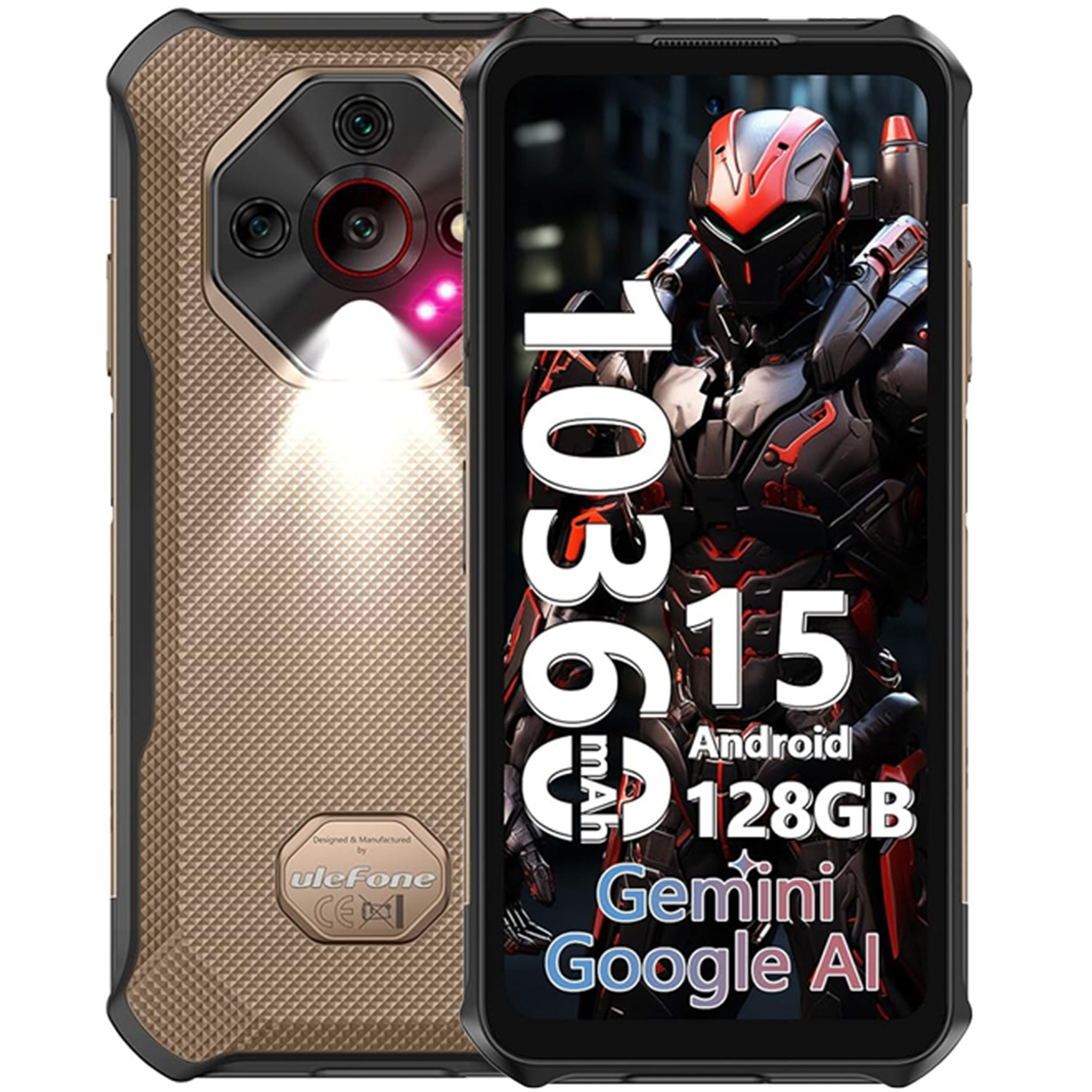Teléfono  - Ulefone Armor X16 6.56" Rugged Mobile 12GB+128GB 10360mAh Android 15 Dual SIM Smartphone NFC