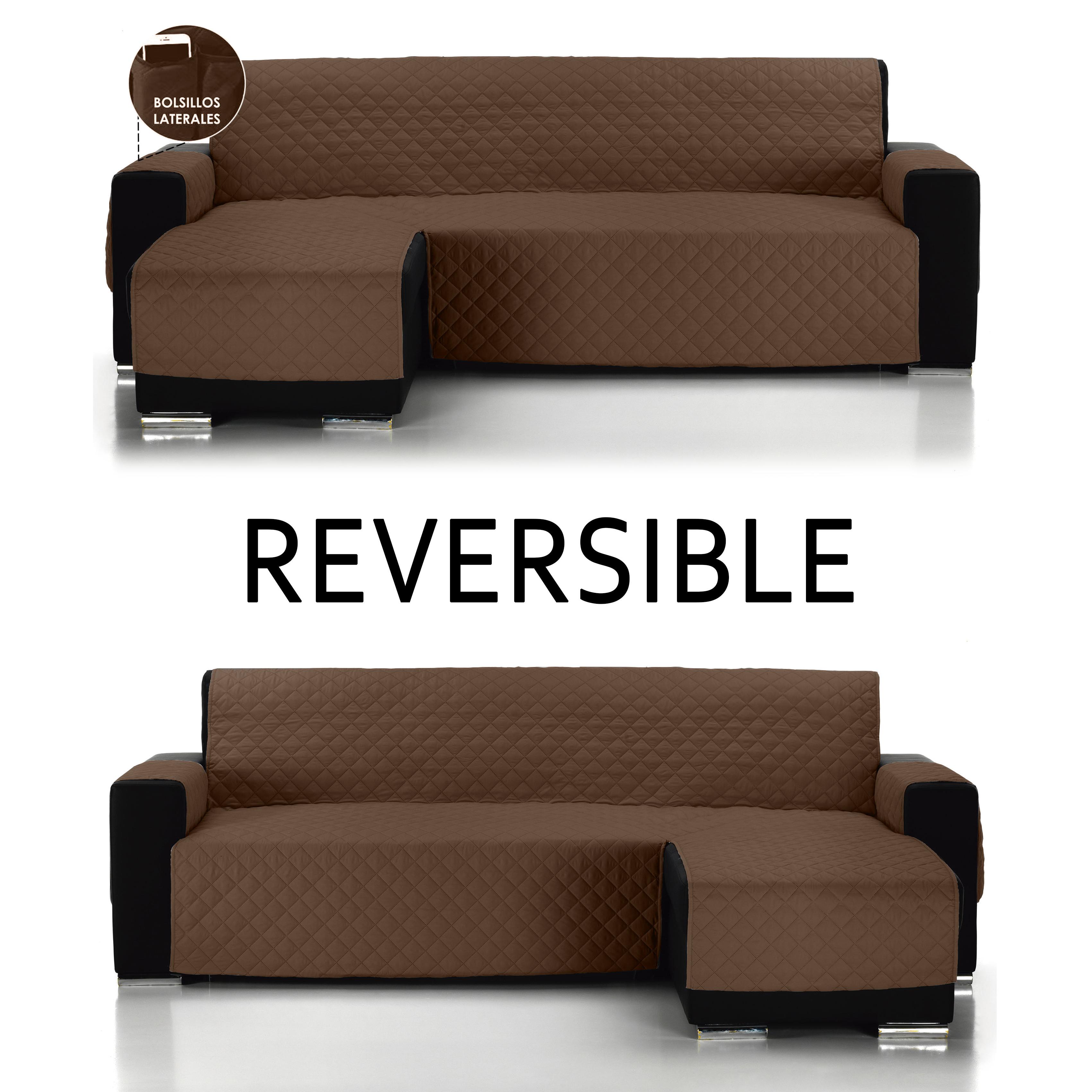 ALMERITEX 2000 Cubre Sofa Chaise Longue Reversible - Protector Sofá-Acolchado Sofá-fácil de Limpiar