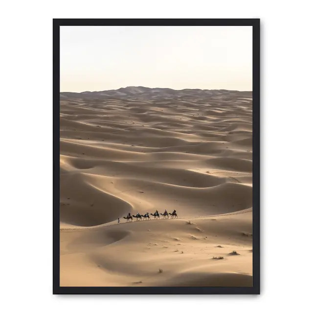 Lámina con marco negro  DESERT LANDSCAPE VII 21x30 cm, Póster impreso en papel de primera calidad de 180gr, montado sobre marco de madera MDF acabado en negro., Naturaleza - Desierto