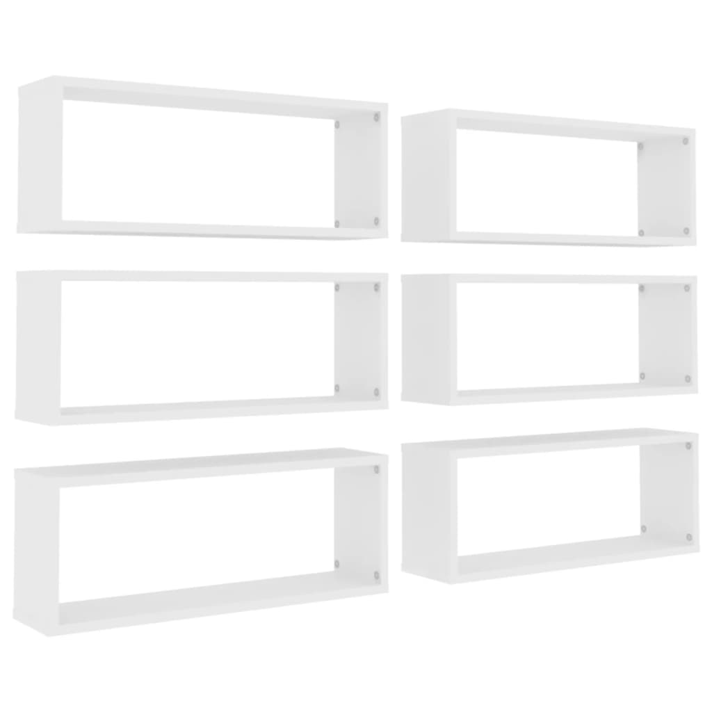 Estantes Cubo de Pared Vidaxl 6 Uds 60x15x23 Cm Blanco/Negro/Gris