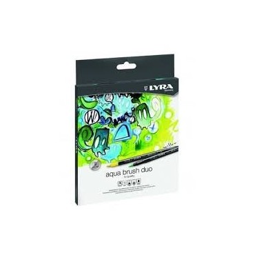 Rotulador Lyra Aqua Brush Duo Con Doble Punta, Ideal Para Dibujo Artístico Y Acuarelas, 12 Colores Surtidos
