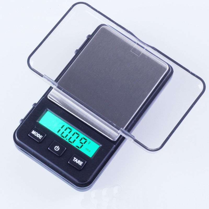 Báscula digital SANDA profesional portatil de bolsillo, 0.1g--200g.alta precision,con bandeja transparente.