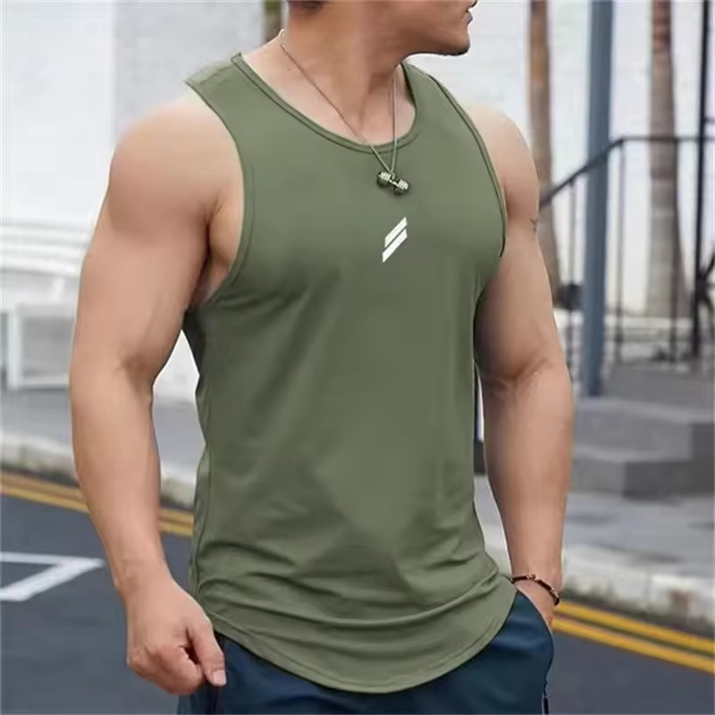 TK Camiseta De Hombre Verano 2025 Casual Redonda Malla Entrenamiento Rápido Secado Top Deportivo Fitness Sin Mangas Chaleco