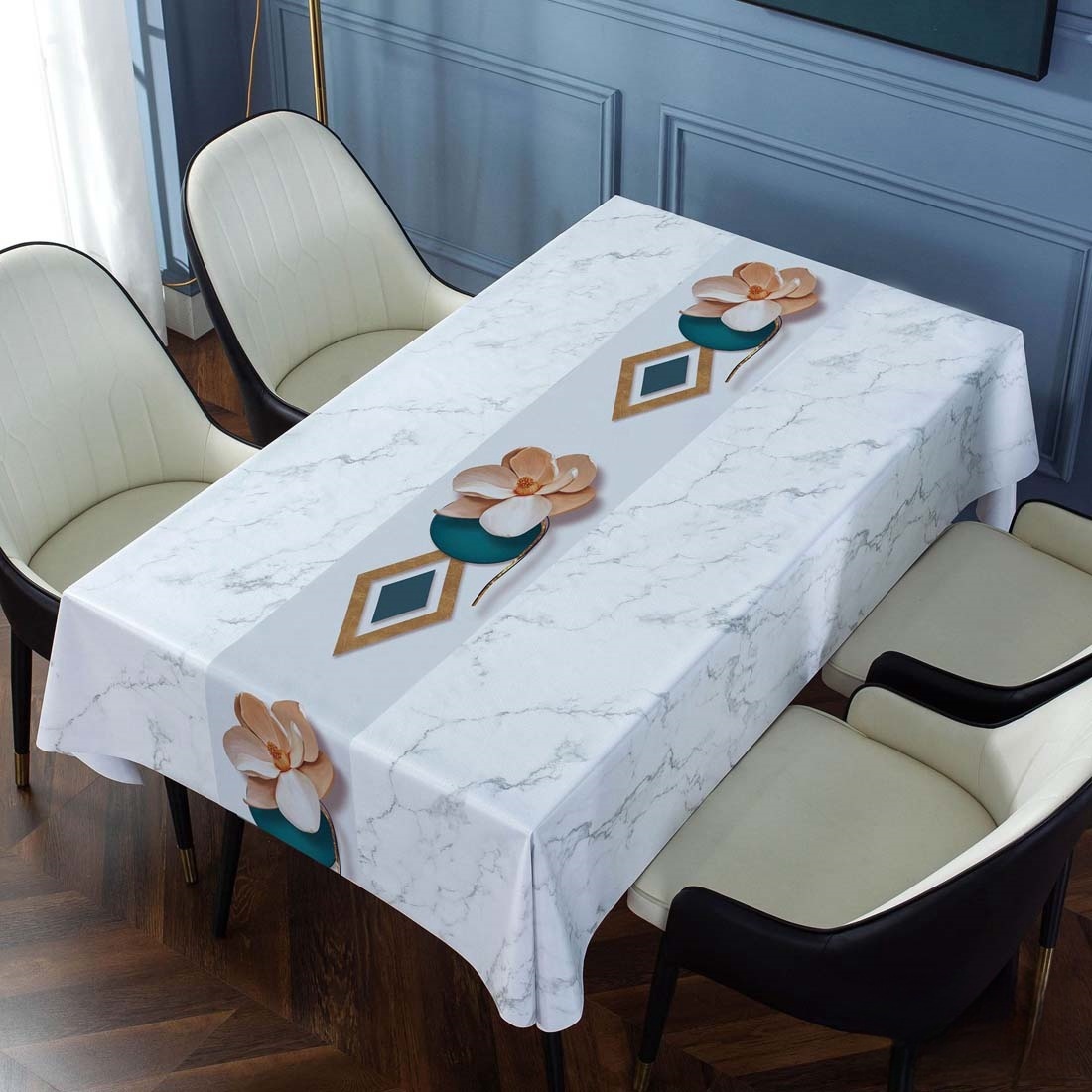 Mantel Impermeable y Resistente Al Aceite para el Hogar, Mesa de Centro Rectangular, Mantel de Comedor, Blanco, 120x170cm