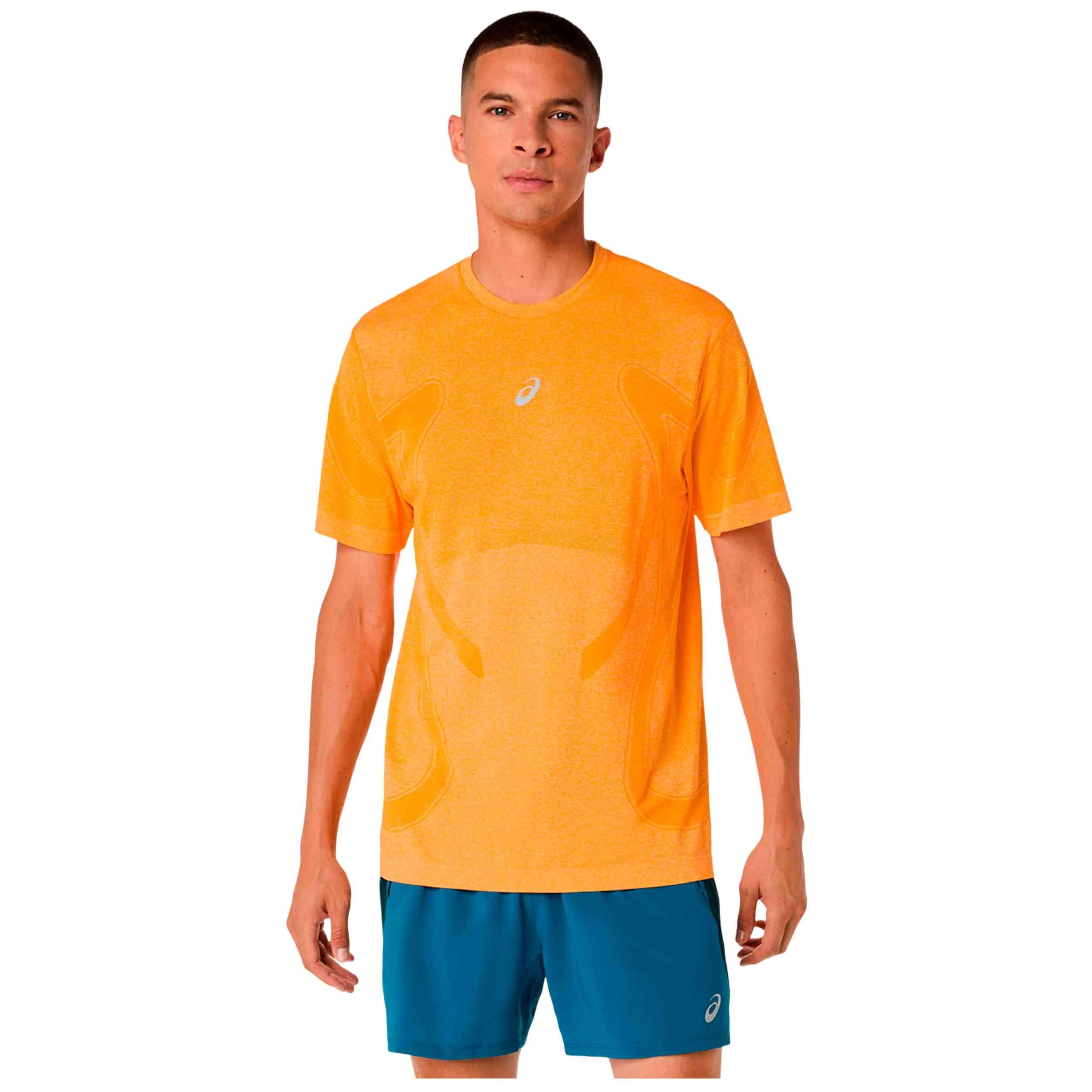 Camiseta De Manga Corta Asics modelo Road Seamless para Hombre en color Naranja