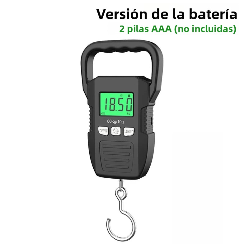 TK Báscula Portátil Digital LCD 60kg/10g Escala Electrónica Para Equipaje De Viaje Pesca Bolsa Peso Equilibrio Colgante