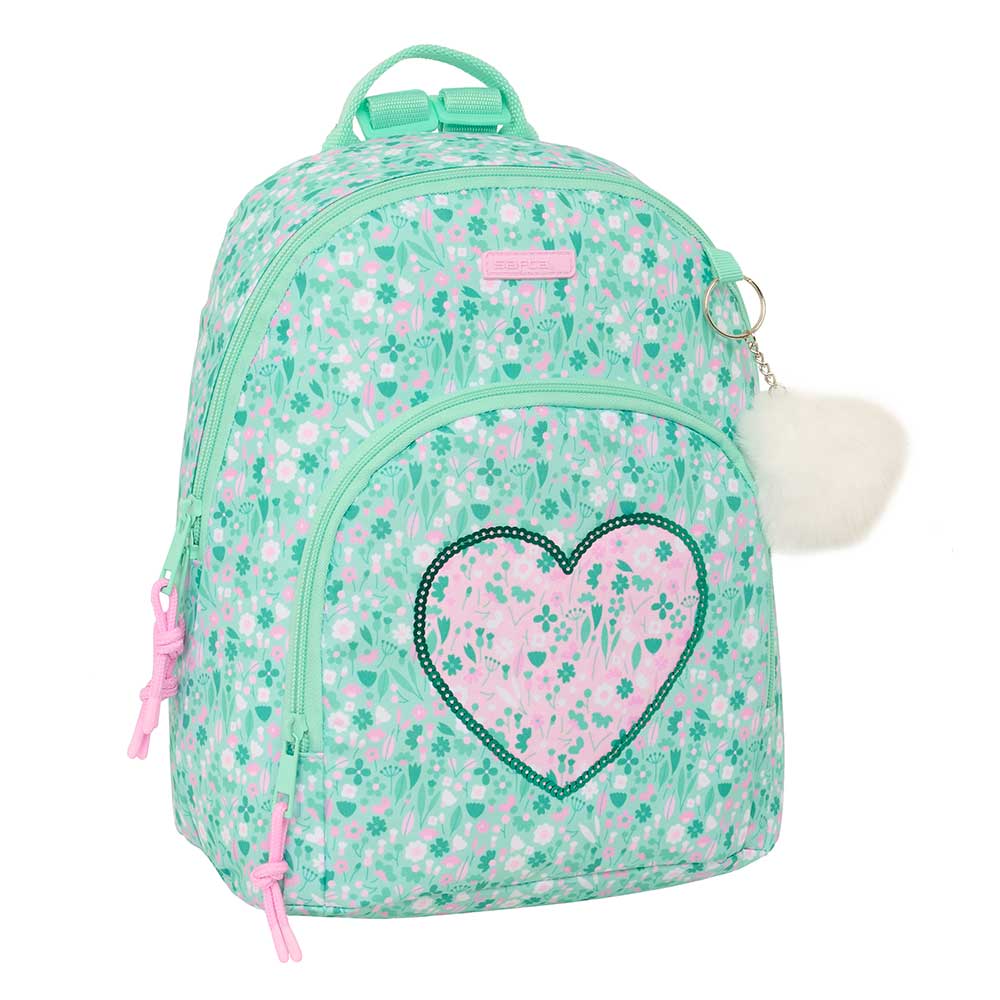 SAFTA | Mini Mochilas Escolares Carrefour Compartimento Principal con Cremallera y Bolsillo Frontal Gran Formato, 1? Compartimento Acolchado, Espalda y Base Acolchadas, Portabotellas, 6″