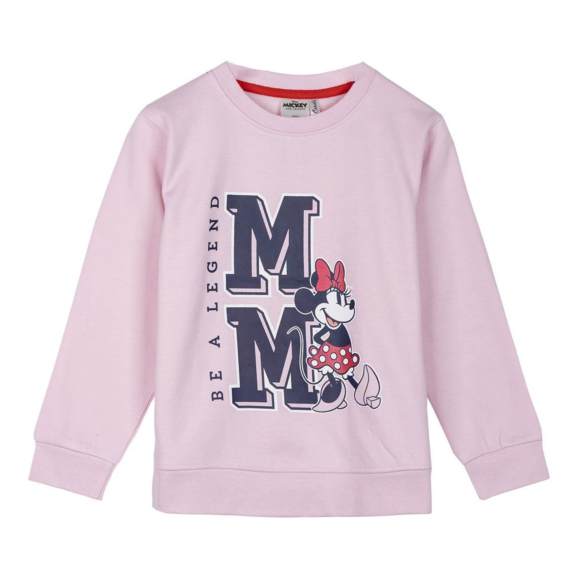 Sudadera Infantil Disney Minnie para Niñas, Sudadera Rosa Suave sin Capucha, Diseño de Minnie Mouse con Estampado Divertido, Ideal para Uso Diario o Regalos