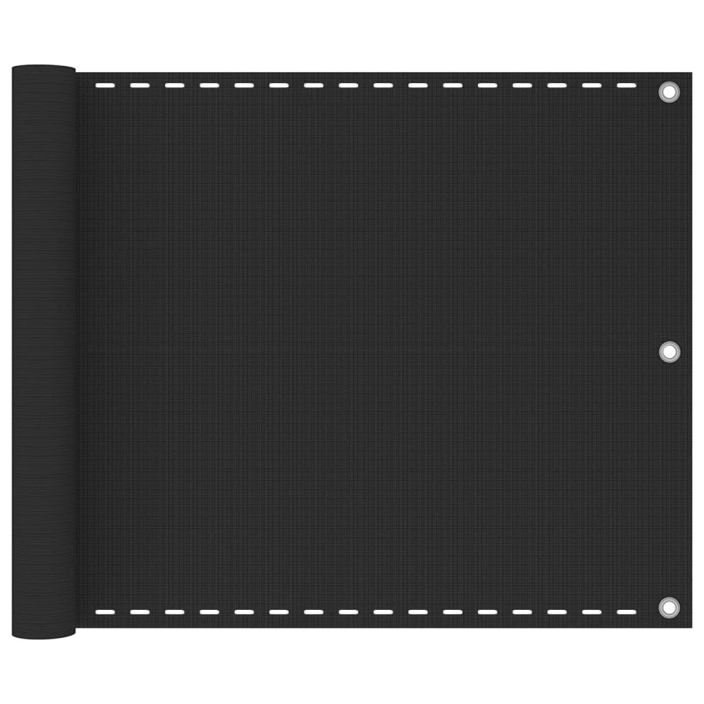 vidaXLToldo para balcón HDPE 75x600 cm Color Antracita, Antracita y blanco, Blanco