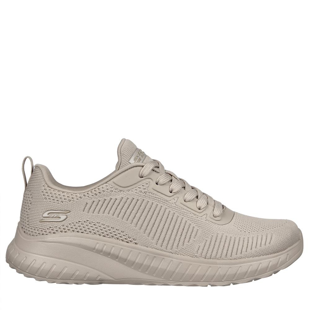 Cómoda  Deportiva mujer Skechers BOBS SQUAD 3 CHAOS FACE OFF en cómodo tejido de punto beig. Plantilla Air Cooled Memory-Foam. Entresuela amortiguadora. Altura Tacón bajo (3-5 cm) Referencia 117209-NUDE