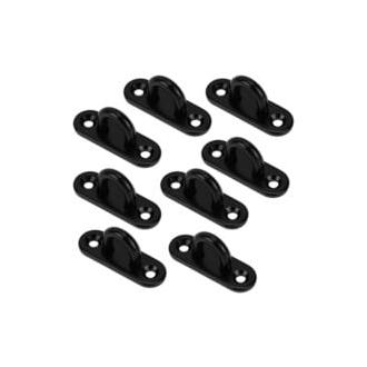 CA 8 placas de ojal negras para ganchos de columpio, accesorios para hamacas